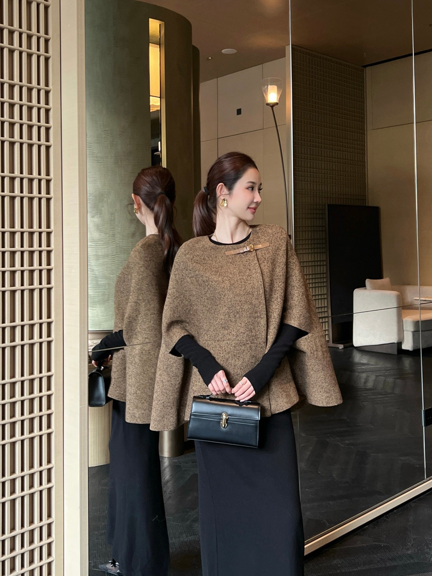 Loro NEW tweed cape coats