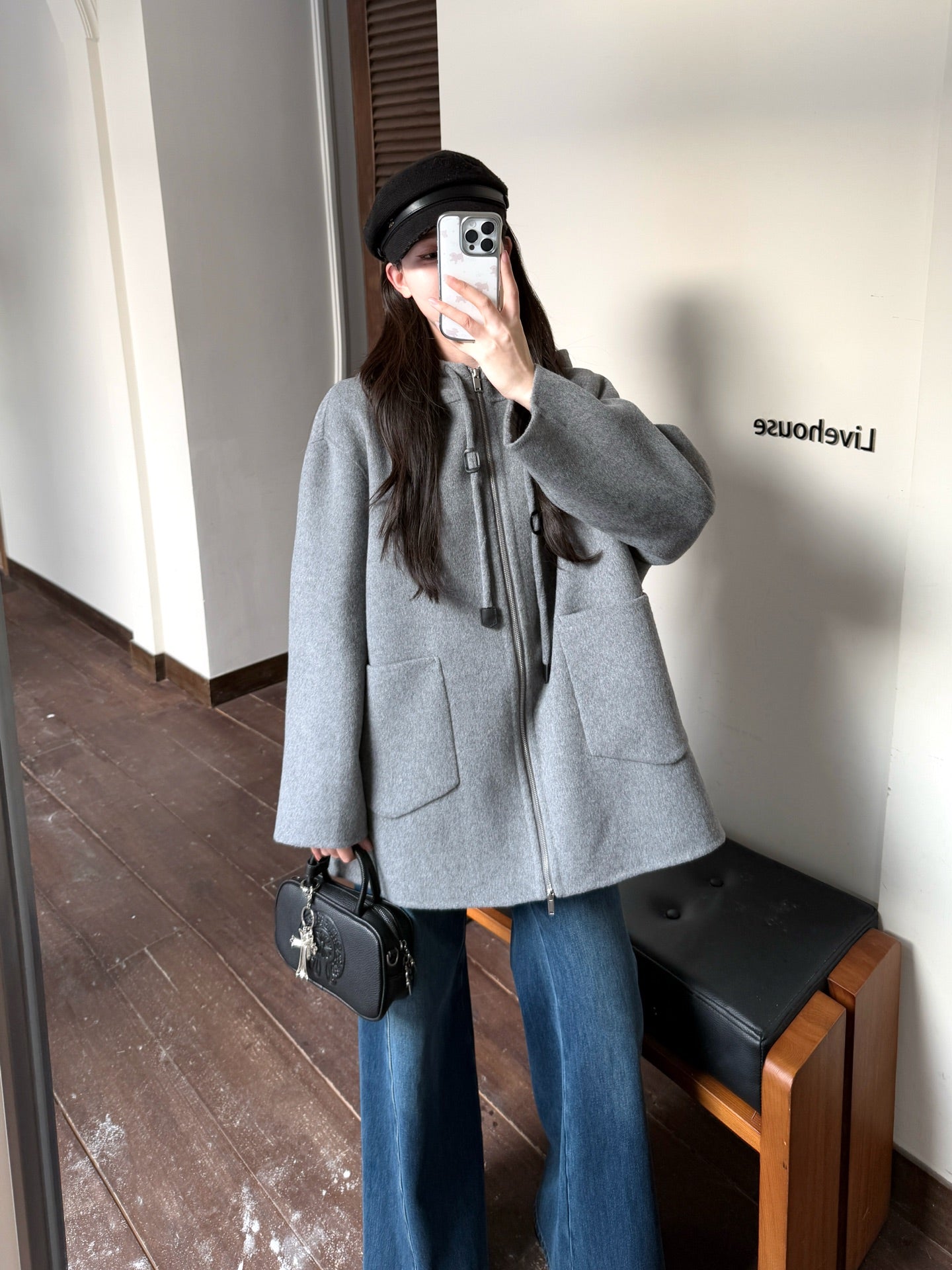 Ce1i NEW  hooded woolen iacket