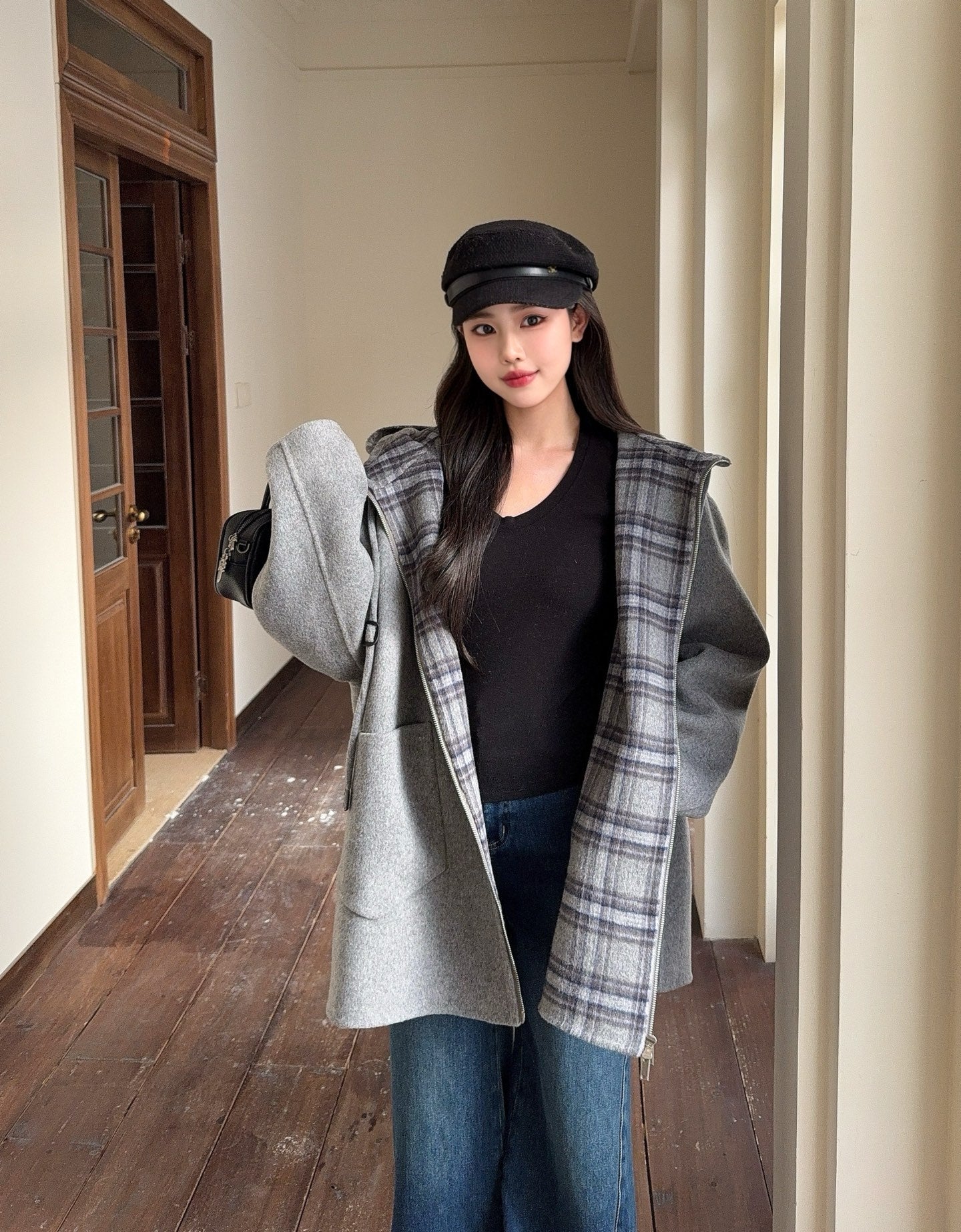 Ce1i NEW  hooded woolen iacket