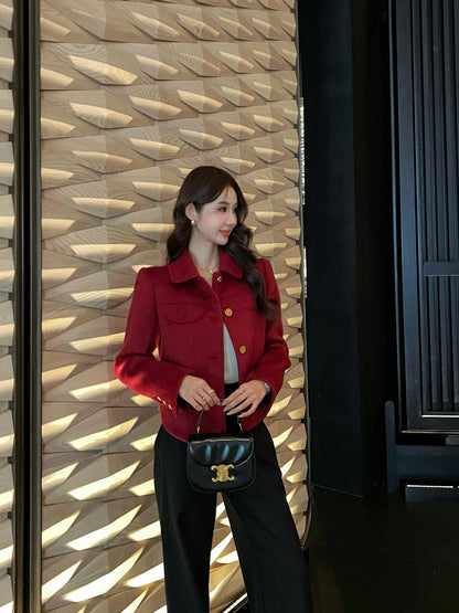 Ce1i NEW woolen vintage jacket