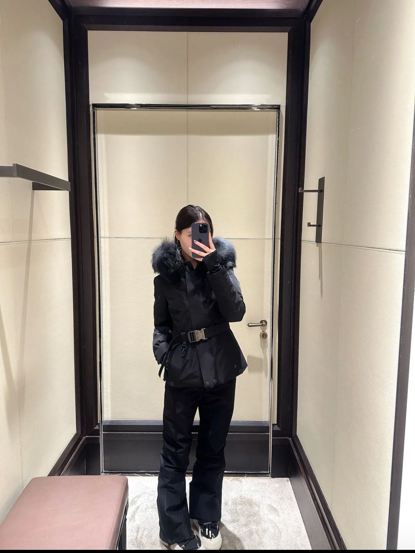 Monc NEW  belted ski down jacket