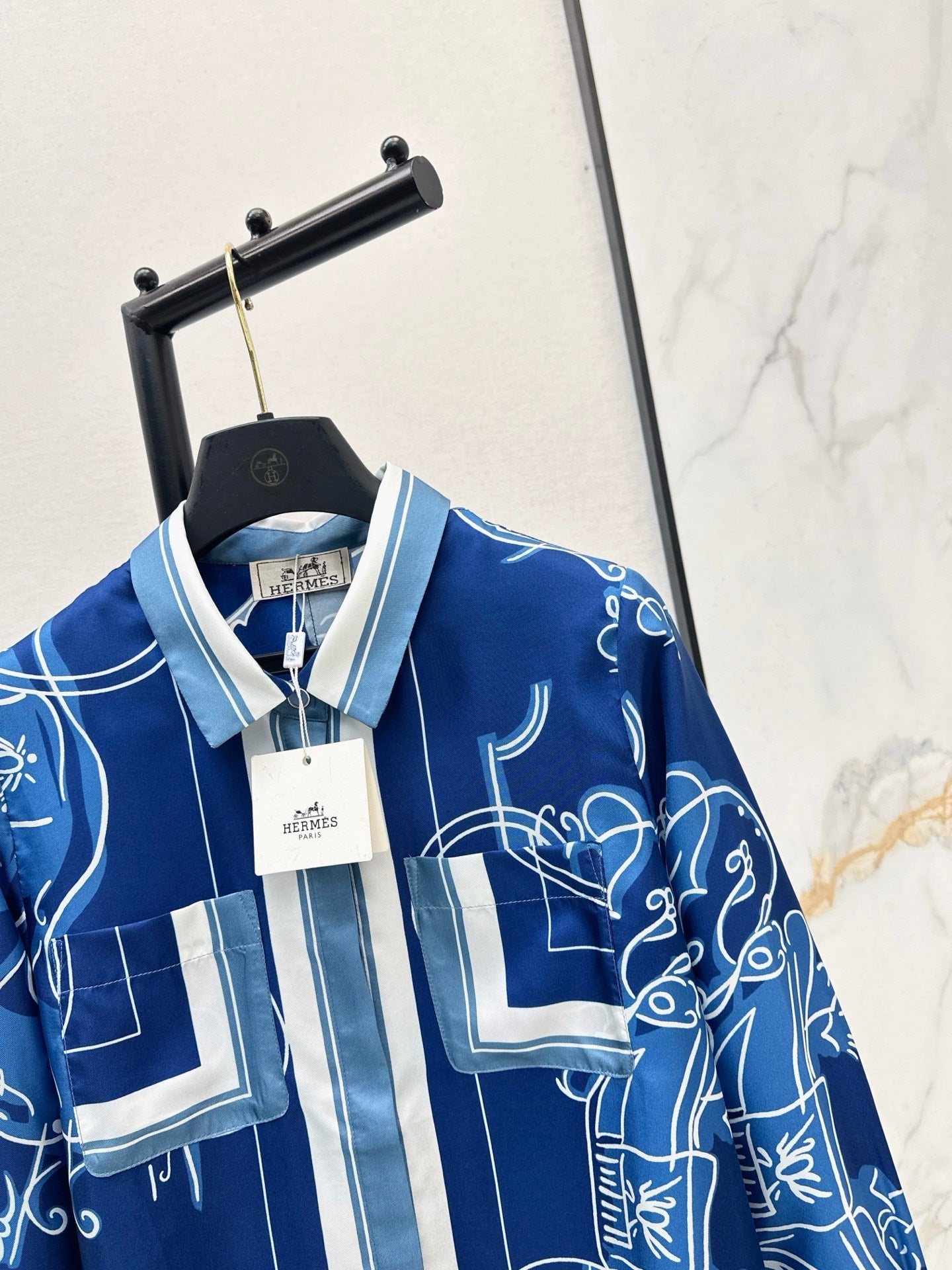 Herm NEW print silk shirts