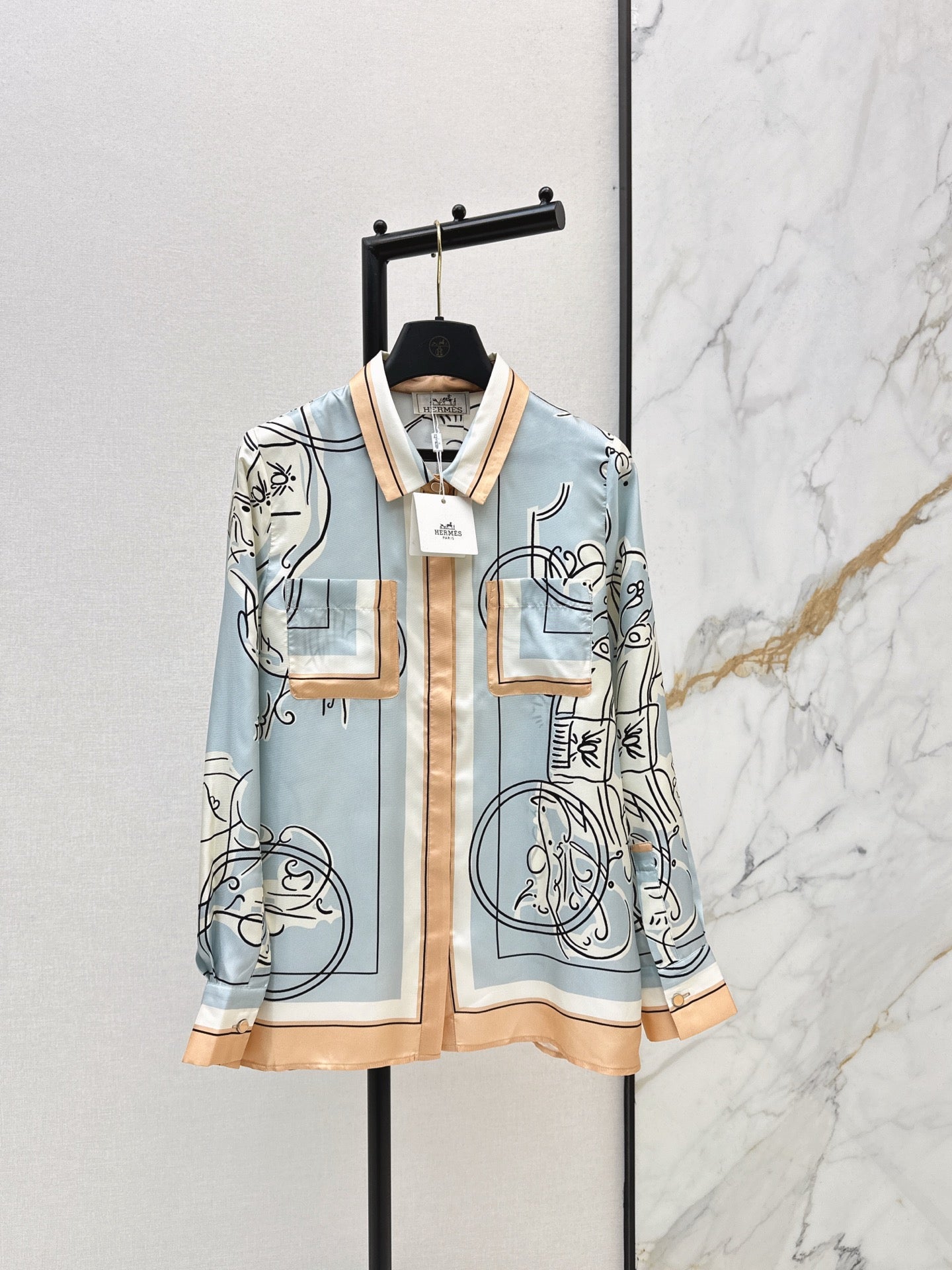 Herm NEW print silk shirts