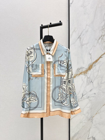 Herm NEW print silk shirts