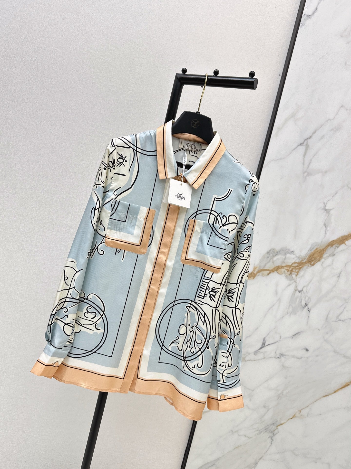 Herm NEW print silk shirts