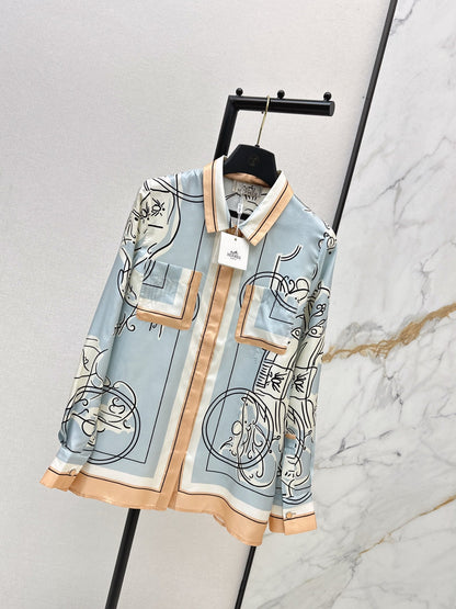 Herm NEW print silk shirts
