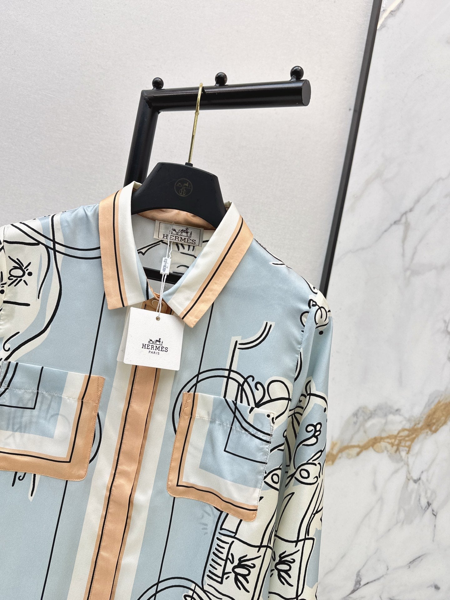 Herm NEW print silk shirts