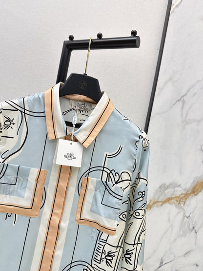 Herm NEW print silk shirts