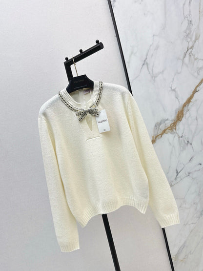 Valen NEW Bowknot Rhinestone Sweater