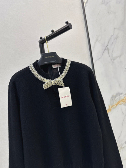 Valen NEW Bowknot Rhinestone Sweater