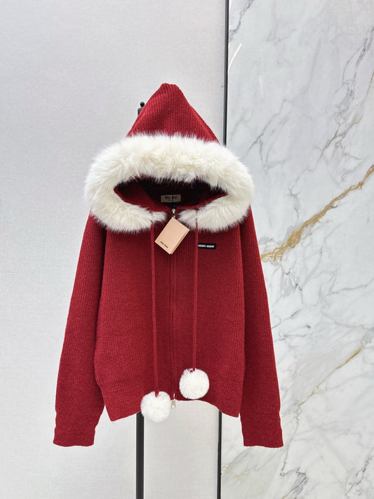 Miu NEW Hooded cardigan