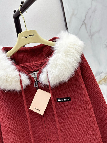 Miu NEW Hooded cardigan