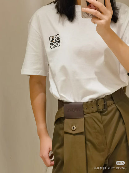 Loe NEW Pleated leather label trousers