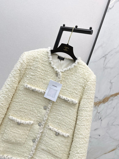 Chan NEW woven tweed down jacket