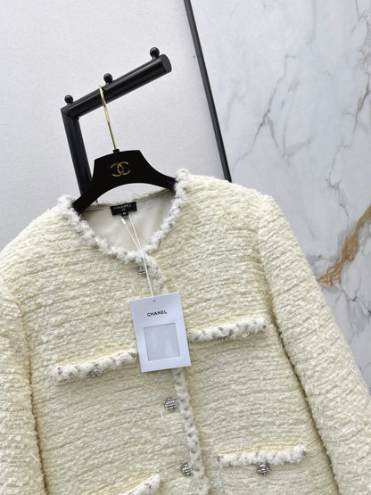 Chan NEW woven tweed down jacket