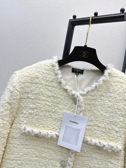 Chan NEW woven tweed down jacket