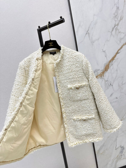 Chan NEW woven  tweed down jacket