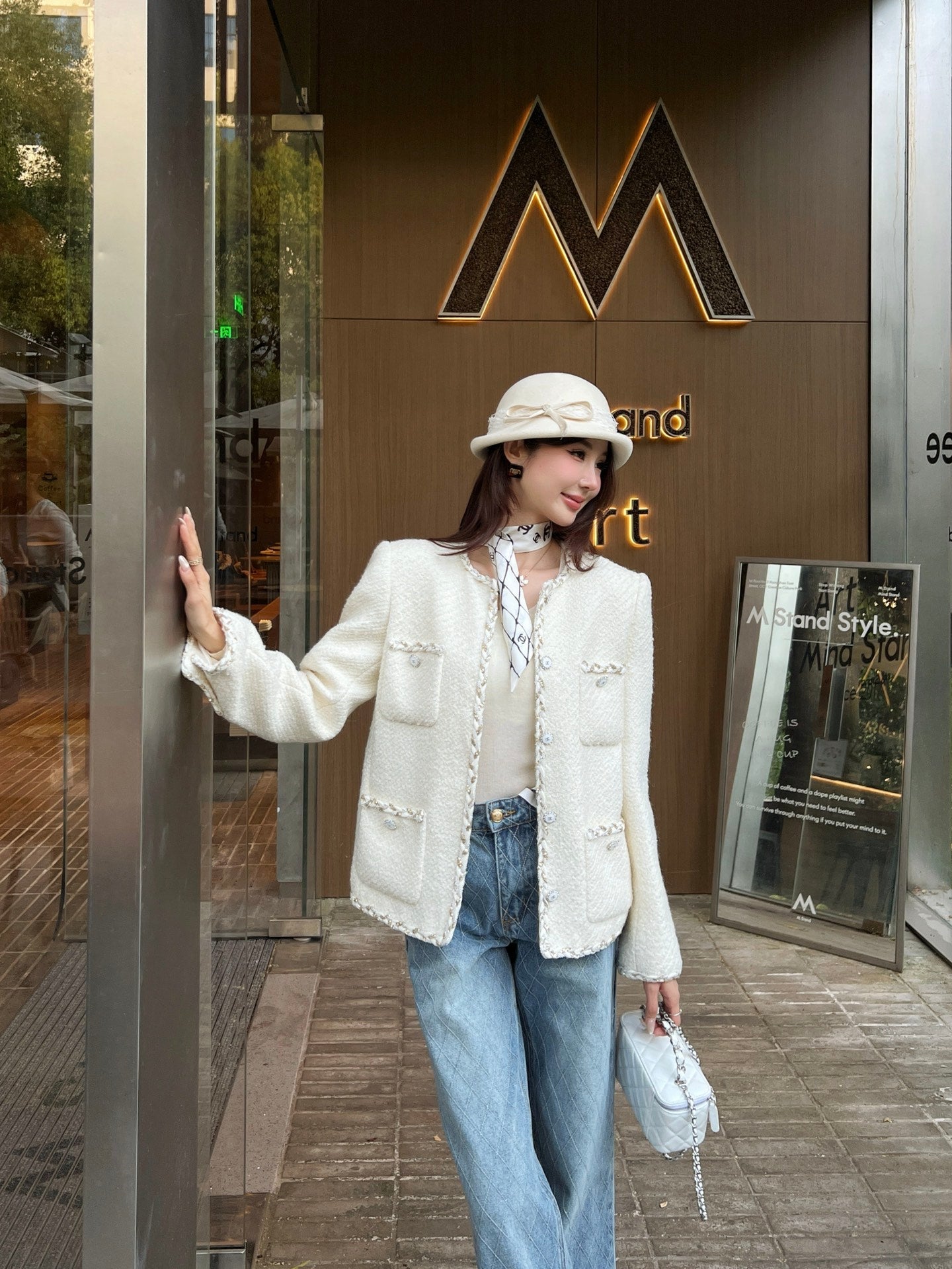 Chan NEW woven tweed jacket