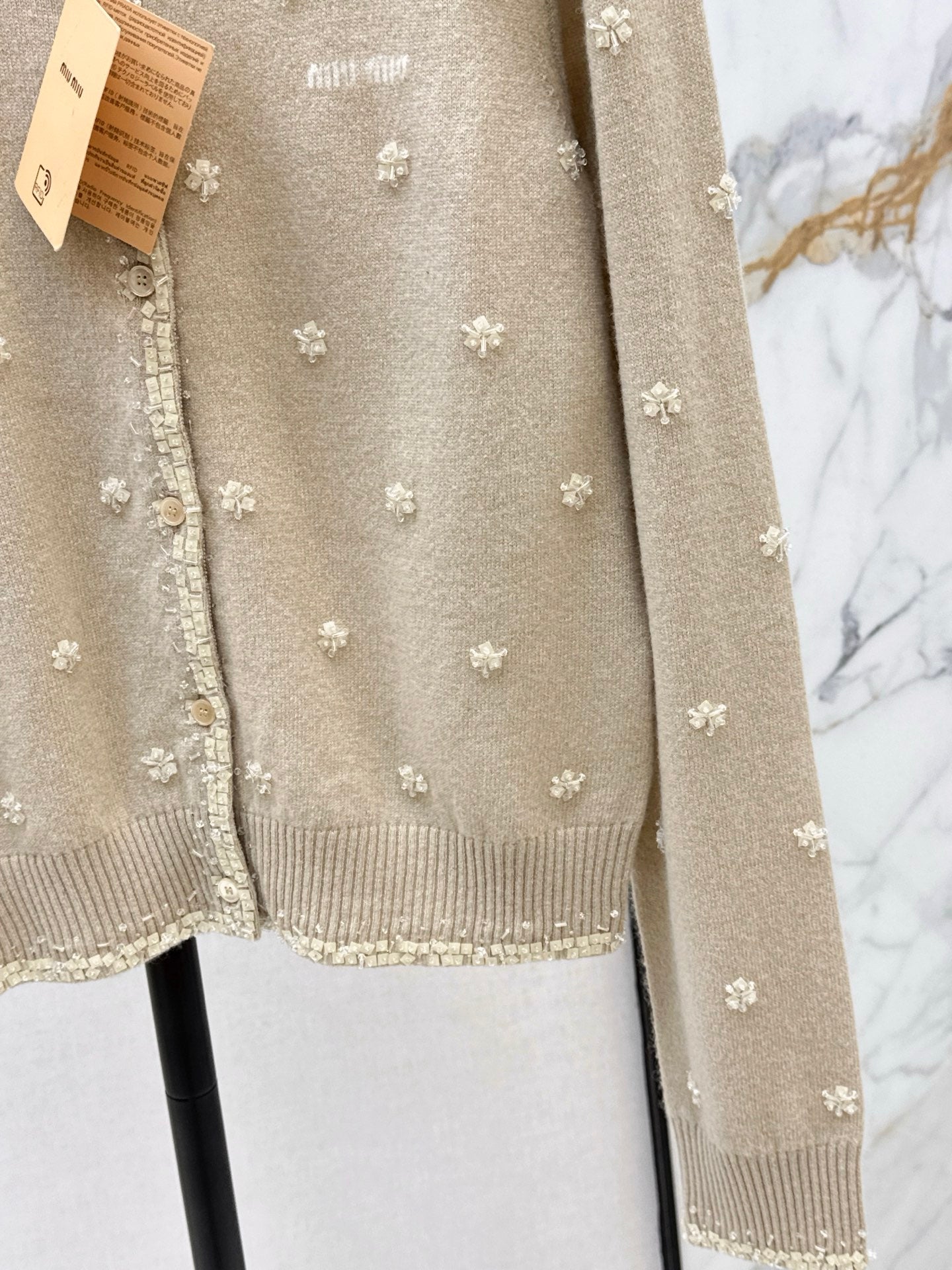 Miu NEW beading flower cardigan