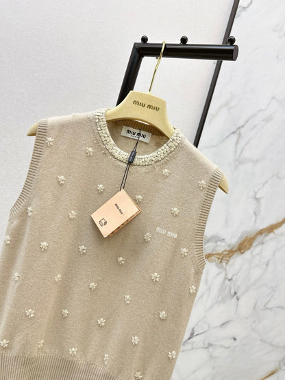 Miu NEW beading flowervest
