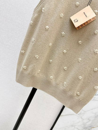 Miu NEW beading flowervest