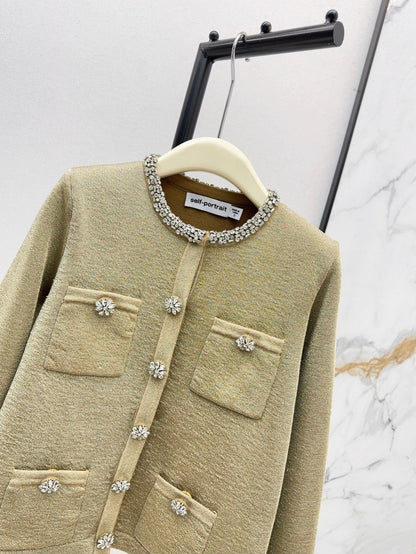 Sp NEW rhinestones knit cardigan