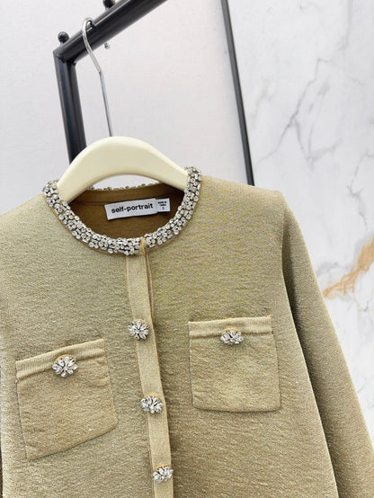 Sp NEW rhinestones knit cardigan