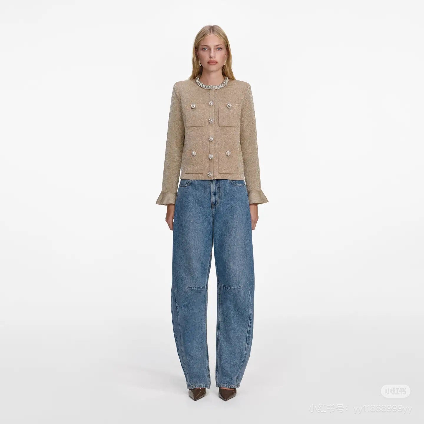 Sp NEW rhinestones knit cardigan