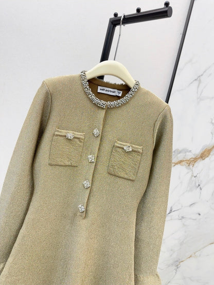 Sp NEW rhinestones knit dress