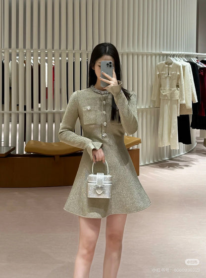 Sp NEW rhinestones knit dress