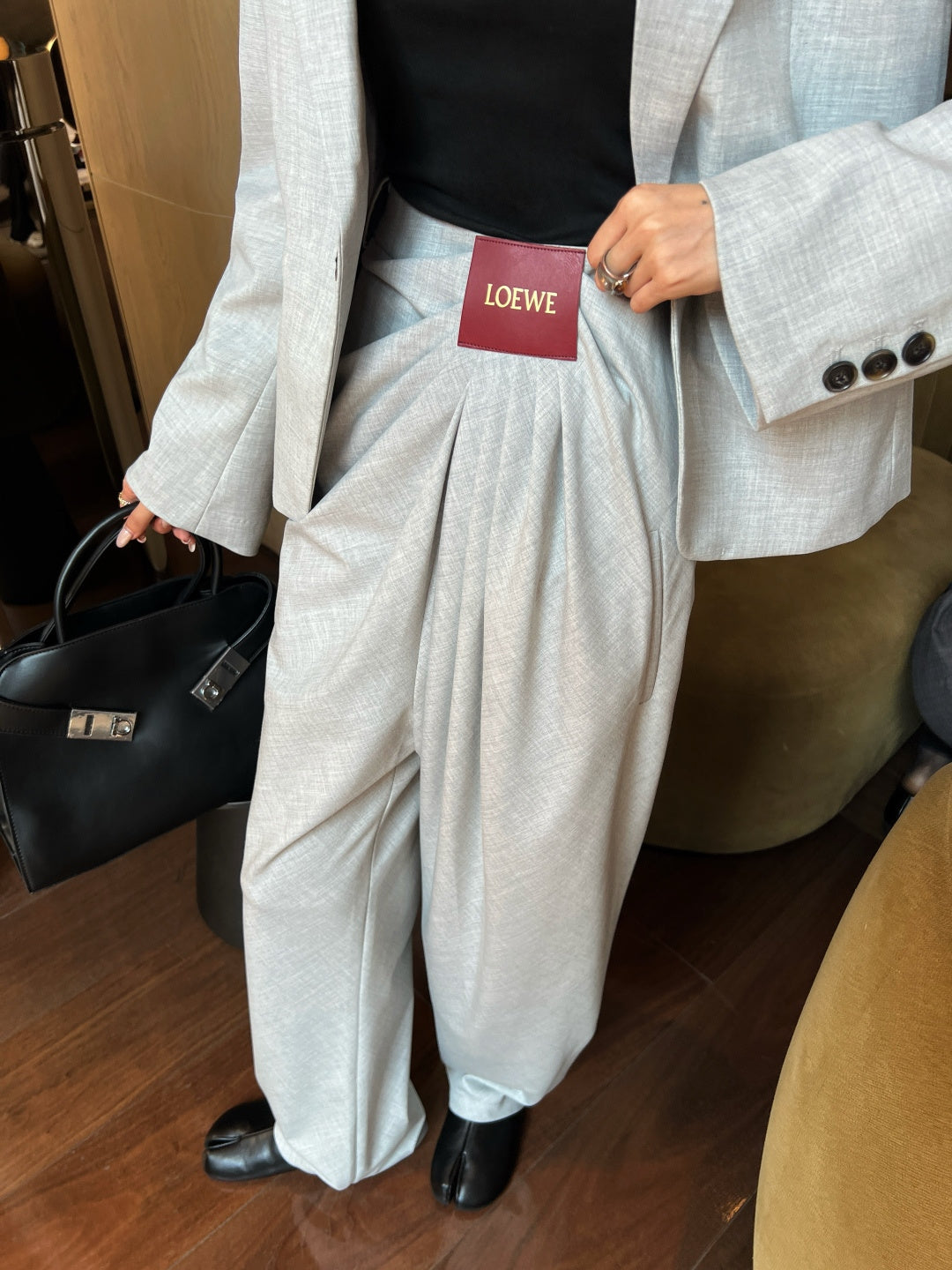 Loe NEW folds suits high-waist pants