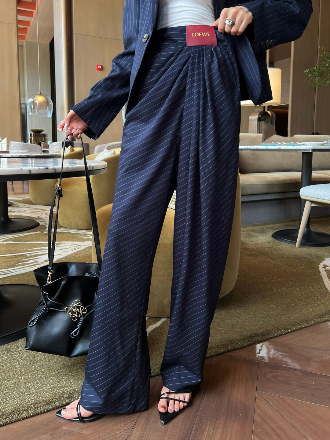 Loe NEW folds suits high-waist pants