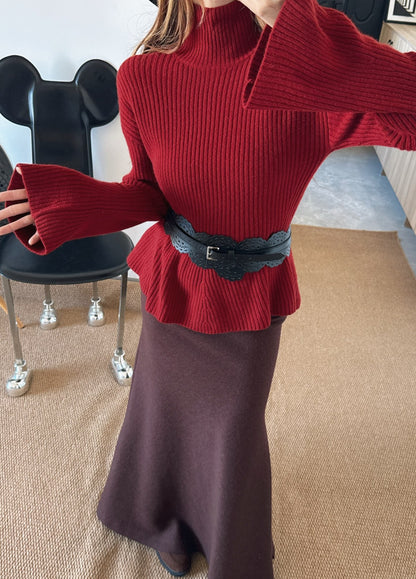 Max NEW Bell-sleeved sweater with a belt