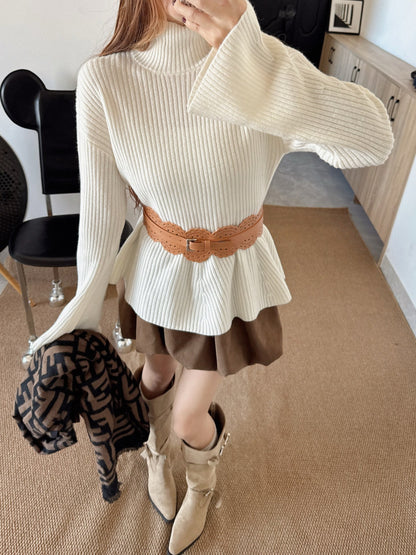 Max NEW Bell-sleeved sweater with a belt