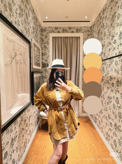 Ral NEW Embroidered corduroy shirt