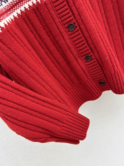 Loro NEW Fair Isle hooded knitted cardigan