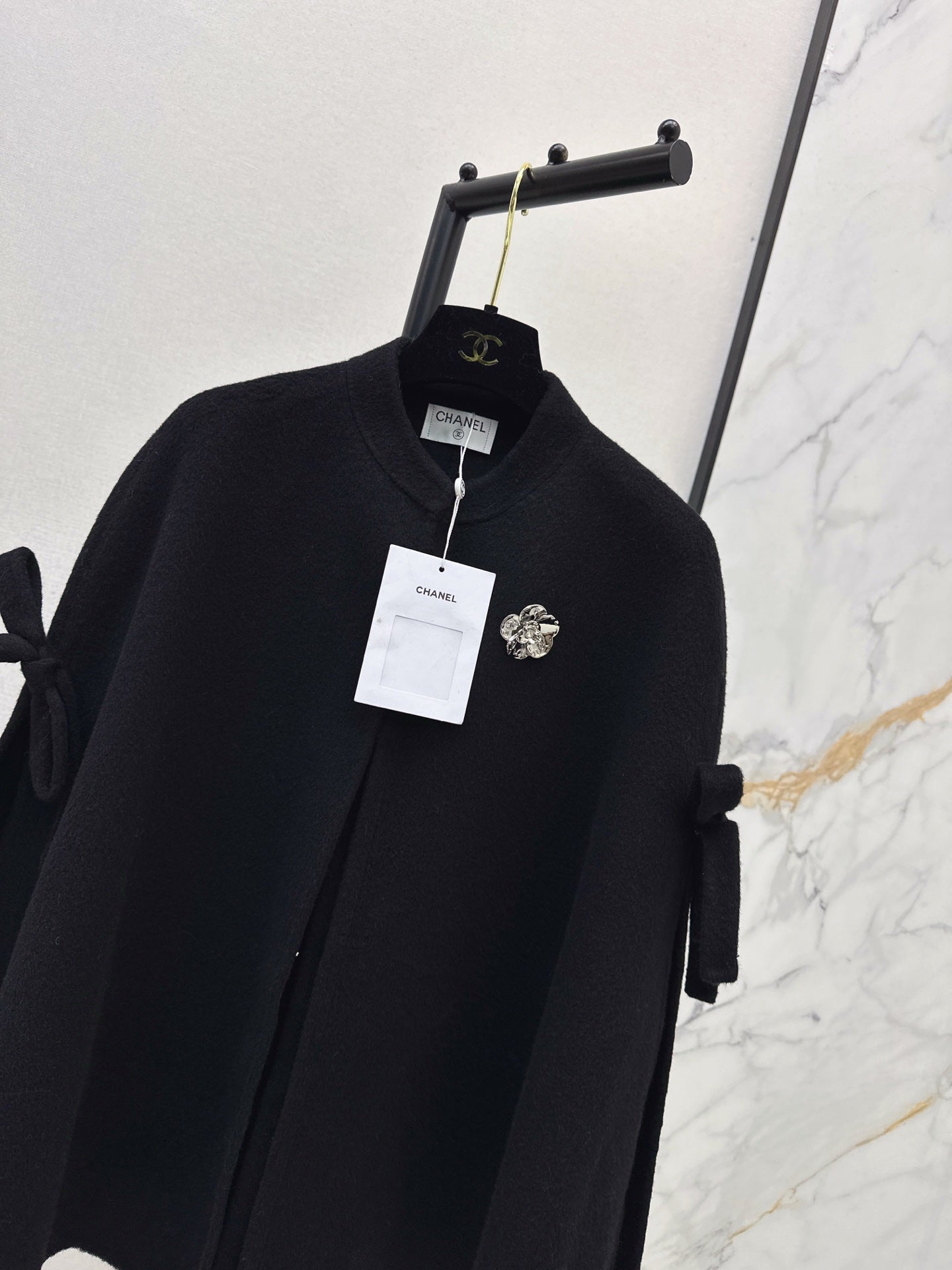 Chan NEW Bow-tie cape coat