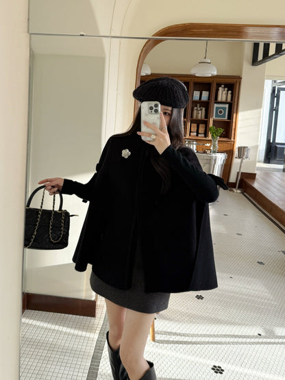 Chan NEW Bow-tie cape coat