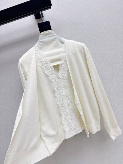 Es NEW Lace-paneled cardigan