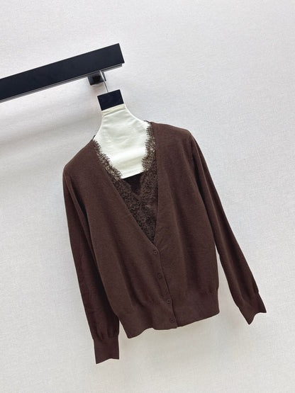 Es NEW Lace-paneled cardigan