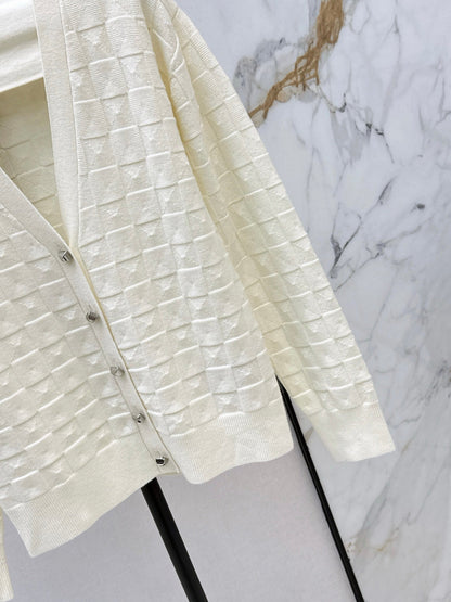 Herm NEW Checked knit cardigan