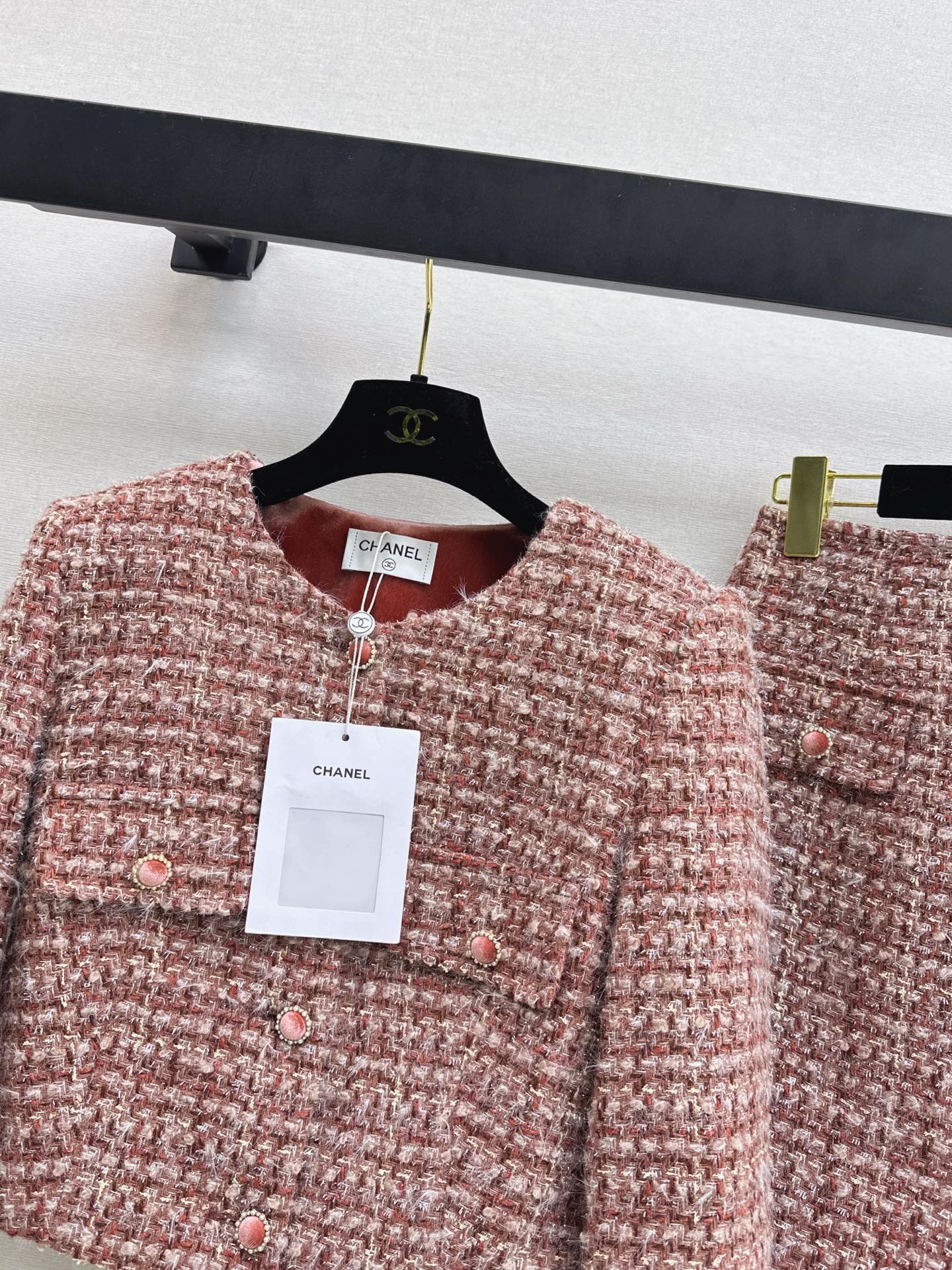 Chan NEW woven jacket A-lineskirts outfit sets