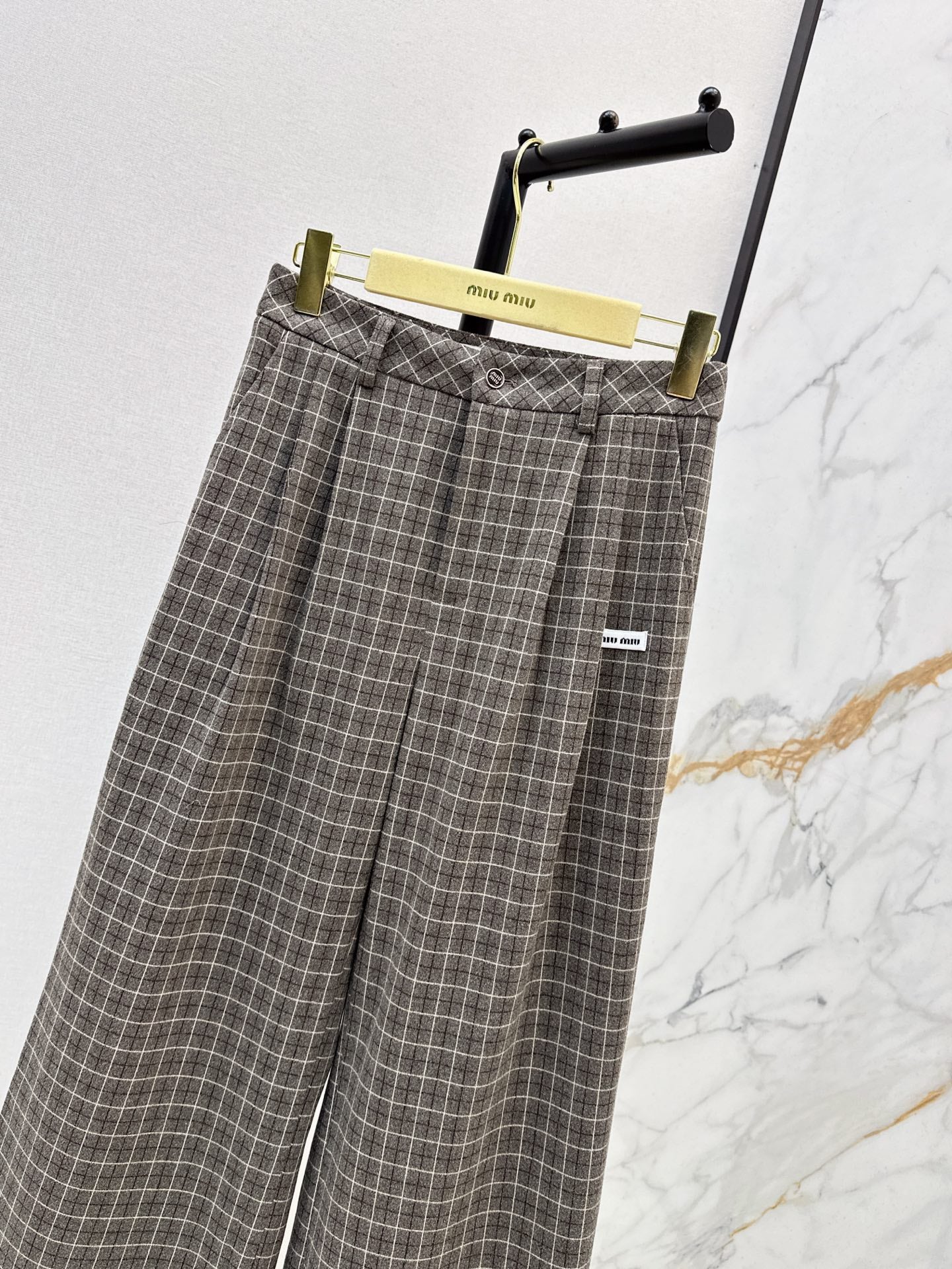 Miu NEW Retro plaid pants