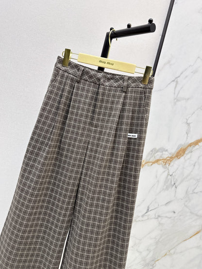 Miu NEW Retro plaid pants