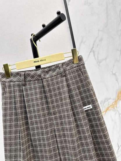 Miu NEW Retro plaid pants