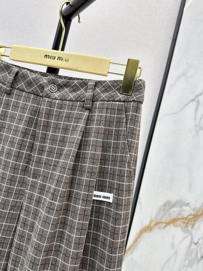 Miu NEW Retro plaid pants