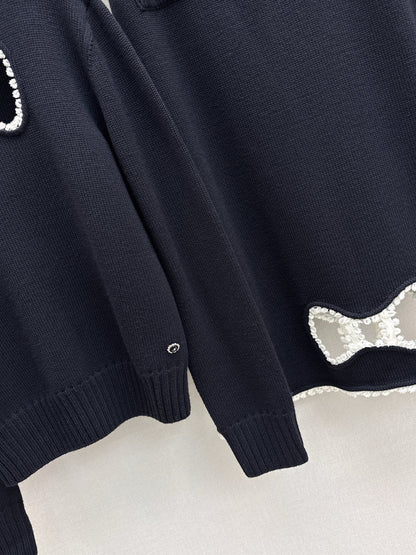 Chan NEW wool hollow bow suit