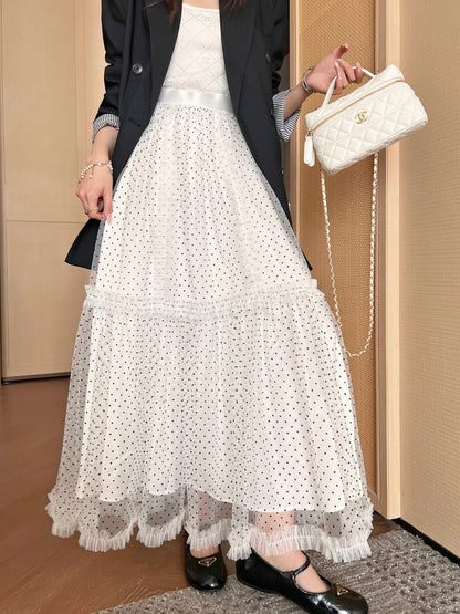 CD NEW polka dot mesh skirts