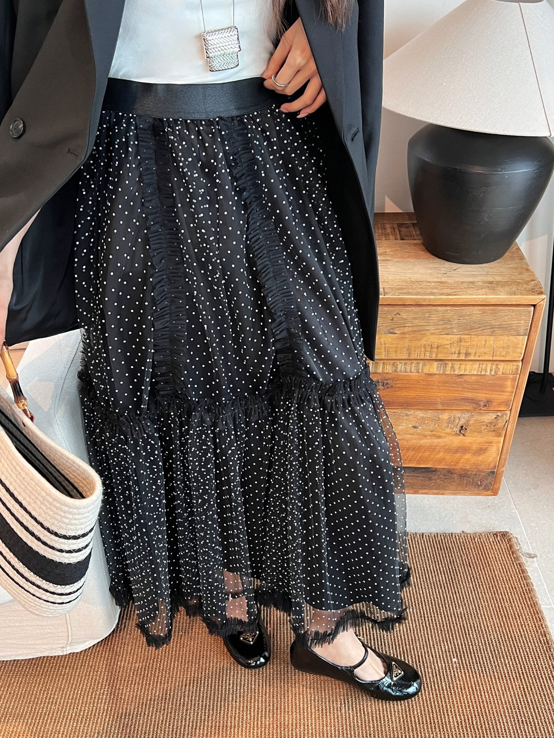 CD NEW polka dot mesh skirts