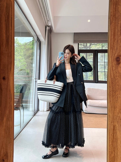 CD NEW polka dot mesh skirts